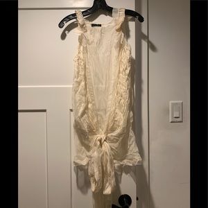 Sheer, cream Donna Karan top